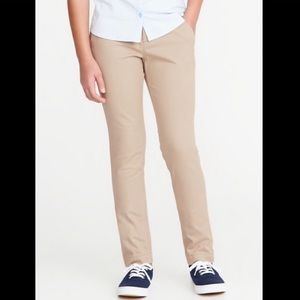 NWT 2 Pair Old Navy Pants Khaki Skinny Uniform Girl's Size 6